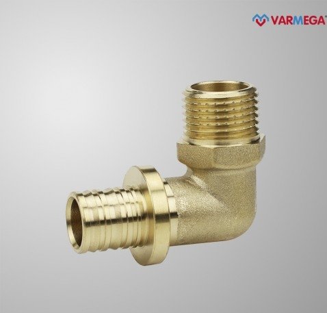 Фитинг Varmega Угол с наружной резьбой Slide-fit 20x1/2, аксиальный VM51413