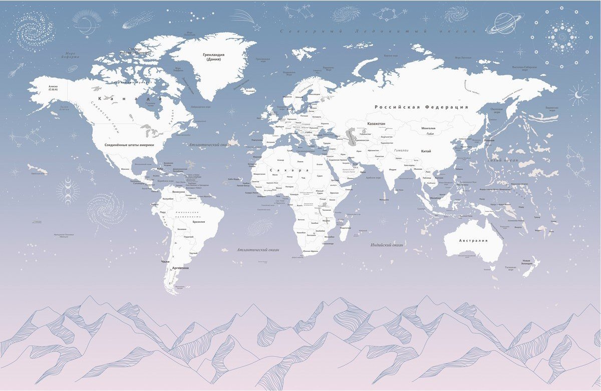 

Флизелиновые обои Citydecor Карта мира 26 (400x260см)