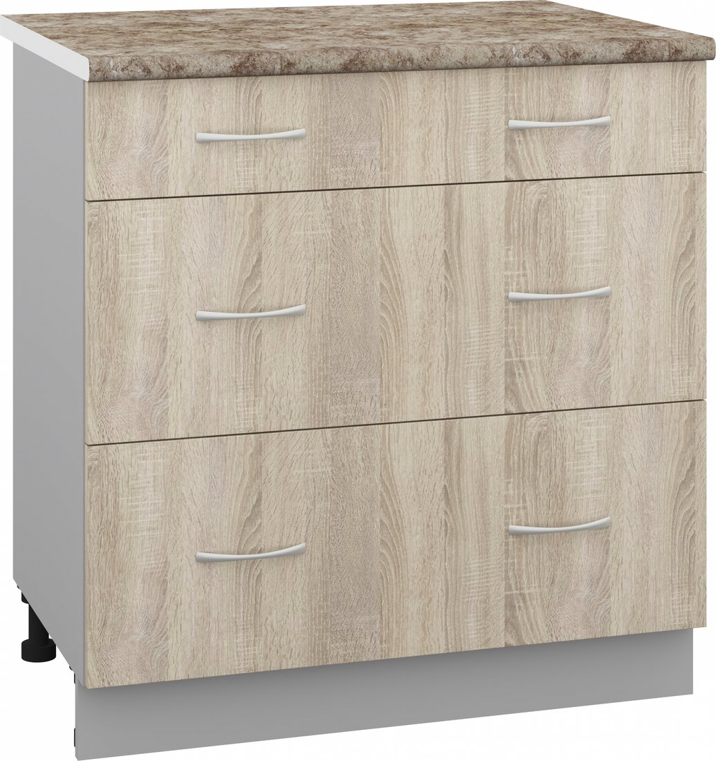 

Шкаф напольный Кортекс-мебель Корнелия Лира НШ80р3ш (дуб сонома/мадрид)