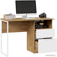 Стол Трия Хилтон тип 1 (дуб крафт золотой/белый матовый)