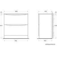  BelBagno Тумба под умывальник Acqua-800-2C-PIA-BL (bianco lucido)