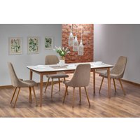 Кухонный стол Halmar Barret 90/190x80 (белый/дуб)