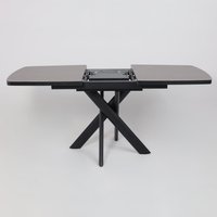 Кухонный стол Мамадома Leonel-130 раздвижной 130-165х85 (68 indigo grey st cer/черный)