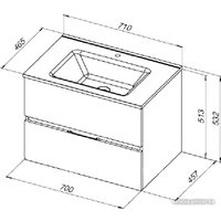  Aquanet Тумба с умывальником Алвита New 70 306153 (антрацит)