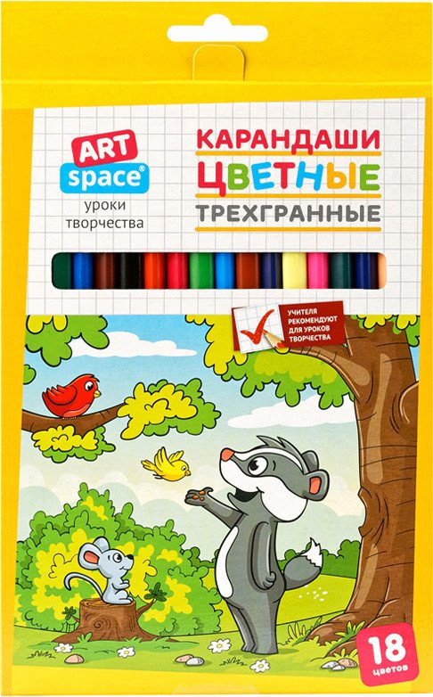 

Набор цветных карандашей ArtSpace Лесные жители CP_41026 (18 цв)