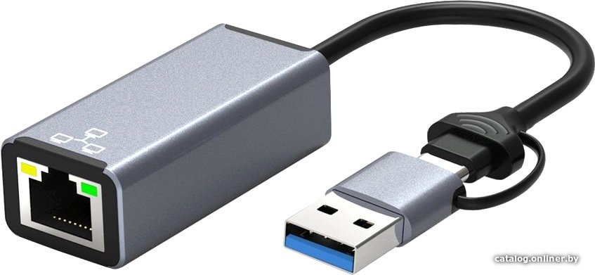 Сетевой адаптер USBTOP USB Type-C/USB Type-A - RJ45 (100 Мбит/с)