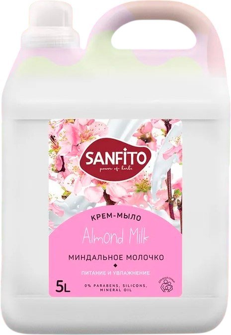 

Средство для душевых кабин Sanfito Миндальное молочко Питание и увлажнение (5 л)