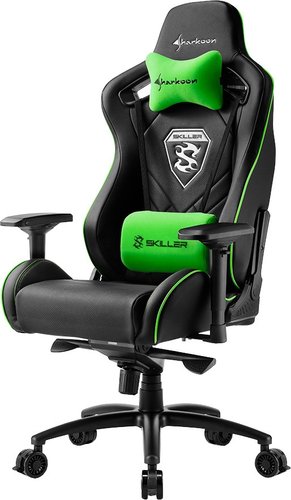 Игровое (геймерское) кресло Sharkoon Shark Skiller SGS4 BK/GN (черный/зеленый)