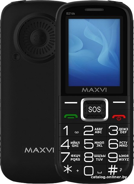 Кнопочный телефон Maxvi B21ds (черный)