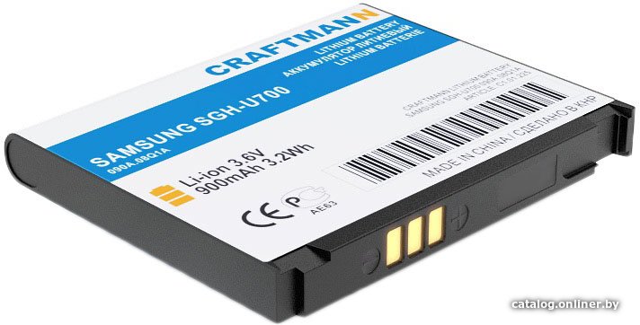 Аккумулятор для телефона Craftmann C1.01.225 (совместим с Samsung AB553443CE)