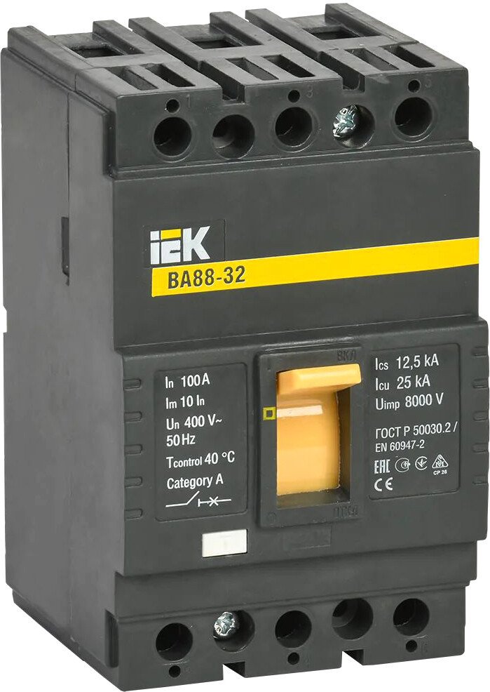 

Выключатель автоматический IEK ВА 88-32 100А 3п 25кА SVA10-3-0100