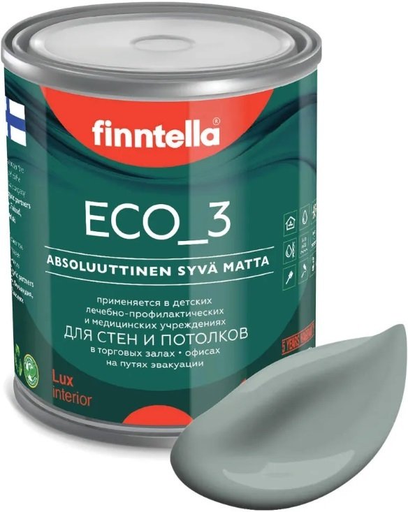 

Краска Finntella Eco 3 Wash and Clean Sammal F-08-1-1-LG101 0.9 л (серо-зеленый)