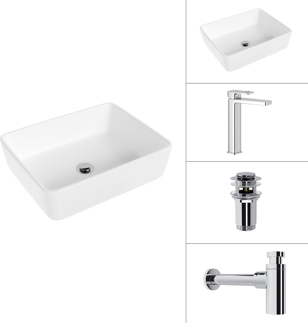 Умывальник Lauter 21674 + Cascade 21СК0655C + сифон 21635CH + дон.клапан 21190CH (хром)