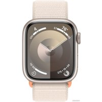 Умные часы Apple Watch Series 9 41 мм (алюминиевый корпус, звездный свет/звездный свет, нейлоновый ремешок)