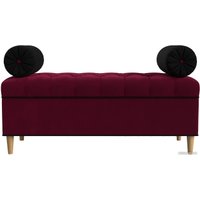Банкетка Лига диванов Глория 113673 (микровельвет бордовый/черный/черный)