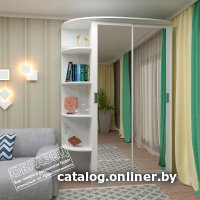 Шкаф-купе Кортекс-мебель Лагуна ШК04-02 левая консоль (белый/береза)