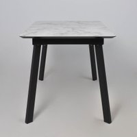 Кухонный стол Lepremo AV 1209 HPL+МДФ раздвижной 1200-1600x800 (виктори натуральный/черный)