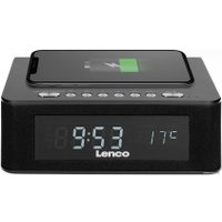 Настольные часы с беспроводной зарядкой Lenco CR-580BK