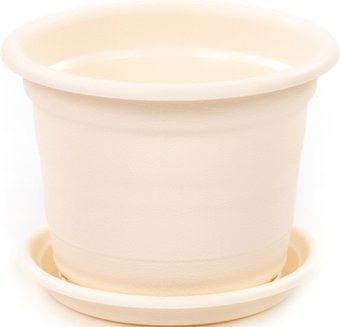 Кашпо Полесье Ксения №5 с поддонником 07404 (2 л, кремовый)