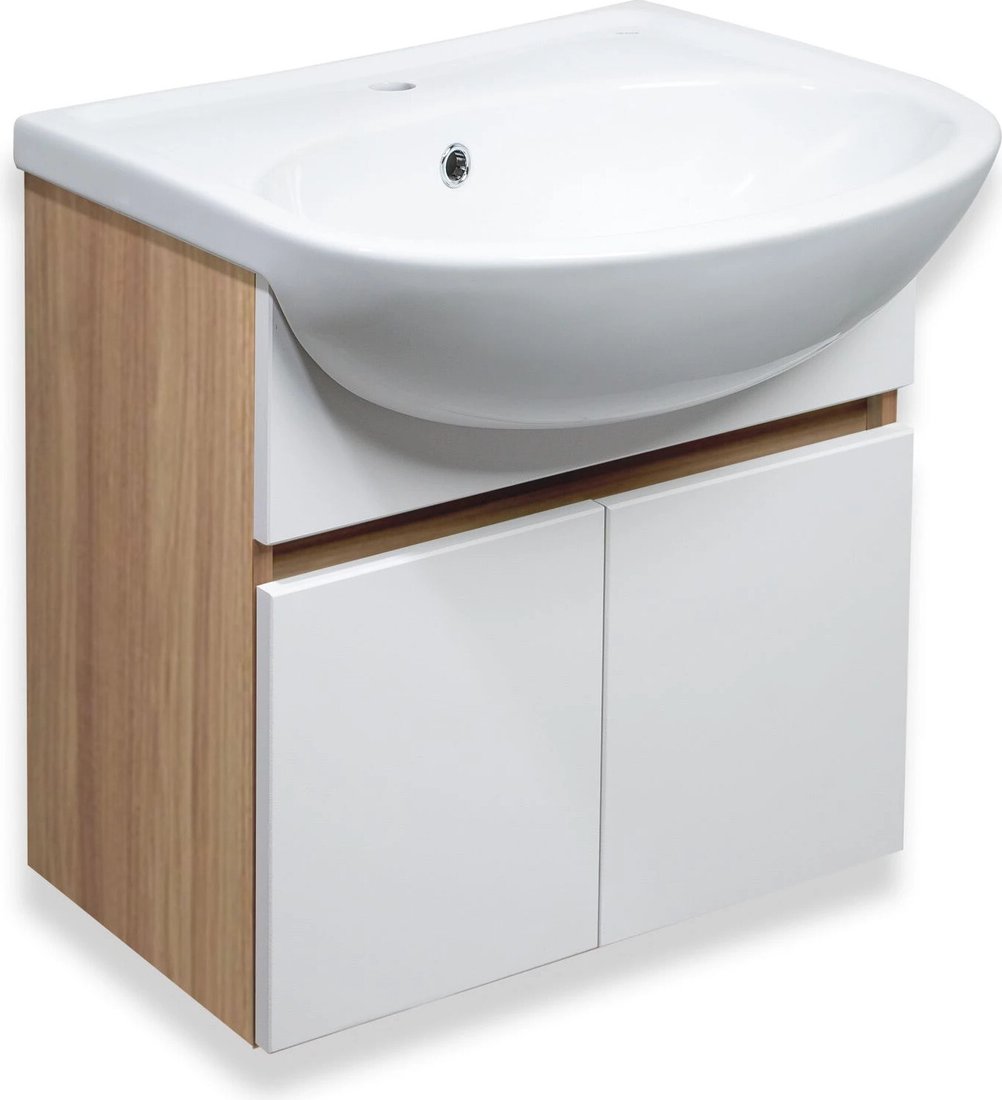 

Runo Тумба под умывальник Лада 50 (подвесная, блэквуд/белый)