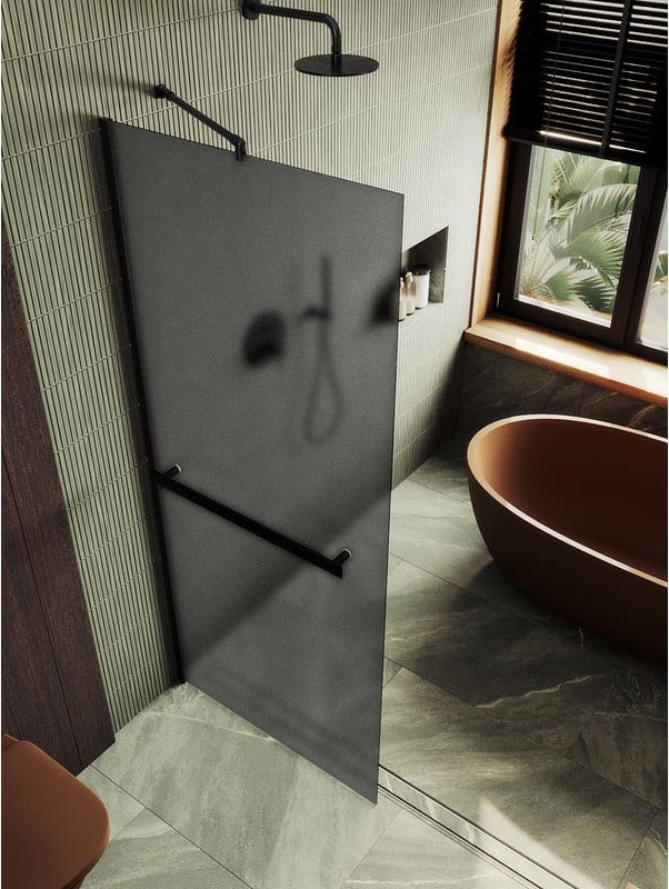 

Душевая стенка MaybahGlass 69x195 MGD-724-6ш (графитовое матовое стекло/черный)