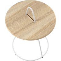 Журнальный столик Sheffilton SHT-CT36 (белый муар/дуб сонома)