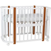 Кроватка-трансформер Indigo Baby Lux 3 в 1 (белый/натуральные стойки)