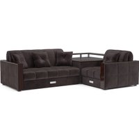 Угловой диван Мебель-АРС Прага НПБ (бархат шоколадный Star Velvet 60 Coffee)