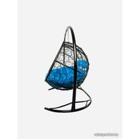 Подвесной диван M-Group Лежебока 11180410 (с черным ротангом/синяя подушка)