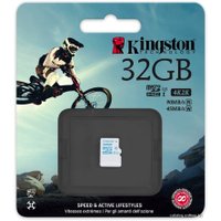 Карта памяти Kingston microSDHC (Class 10) U3 32GB [SDCAC/32GBSP]