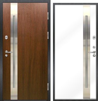 Металлическая дверь NORD DOORS Норд 70 НС-18Н21Ч32-П (правый, каштан/белый)