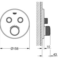 Смеситель без скрытого механизма Grohe Grohtherm SmartControl 29119GN0 (холодный рассвет, матовый)