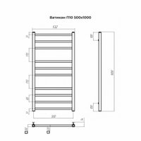 Полотенцесушитель TERMINUS Ватикан П10 500x1000 (хром)