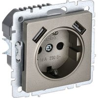 Розетка IEK Brite BR-R14-16-U21-D21-K37