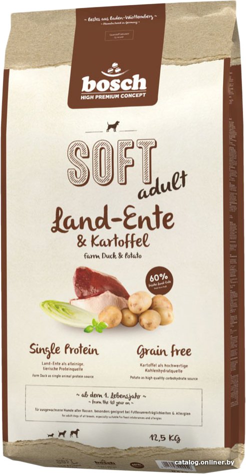 Сухой корм для собак Bosch Soft Adult Land-Ente & Kartoffel (Утка с Картофелем) 12.5 кг