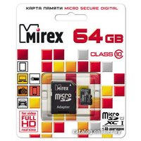 Карта памяти Mirex microSDXC UHS-I (Class 10) 64GB (13613-AD10SD64)