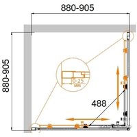 Душевой уголок Cezares Molveno-A-2-90-P-Cr