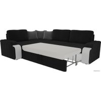Угловой диван Лига диванов Николь 102977 (левый, велюр, черный)