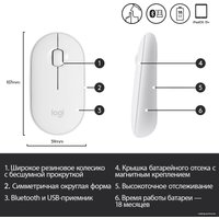 Мышь Logitech M350 Pebble (белый)