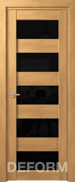 

Межкомнатная дверь Юркас Deform D12 ДО 70x200 (дуб шале натуральный/lacobel черный лак)