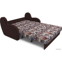 Диван Мебель-АРС Аккордеон Барон (жаккард/микровелюр, цветы/коричневый)