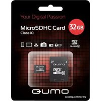 Карта памяти QUMO microSDHC QM32GMICSDHC10U3 32GB (с адаптером)
