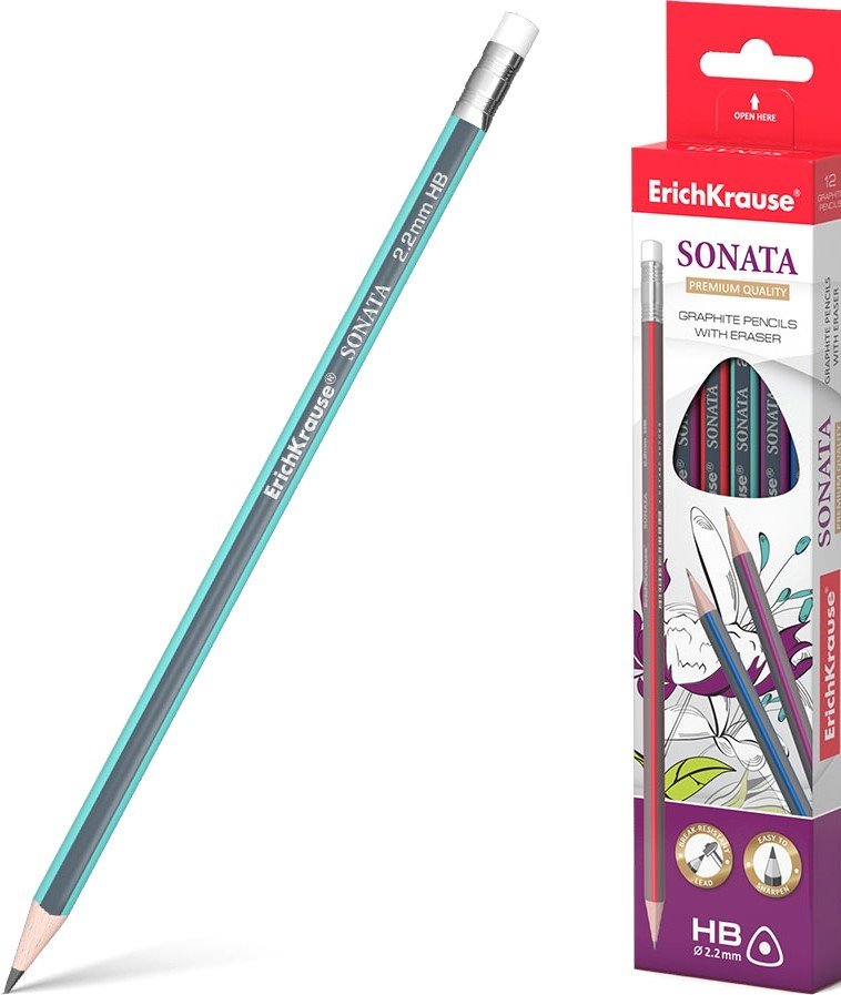 

Простой карандаш Erich Krause Sonata HB 45618 (12 шт)