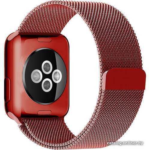 Браслет Rumi Milanese loop металлический для Apple Watch 38/40/41mm (красный)