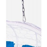 Подвесной диван M-Group Лежебока 11180110 (с белым ротангом/синяя подушка)