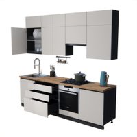 Готовая кухня ВерсоМебель Эко Премиум 2.6 (кашемир/ст. дуб вотан)