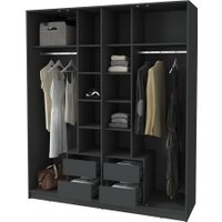 Шкаф распашной Интерлиния Концепт Тренд КТ-Ш4(з) (антрацит/дуб серый)