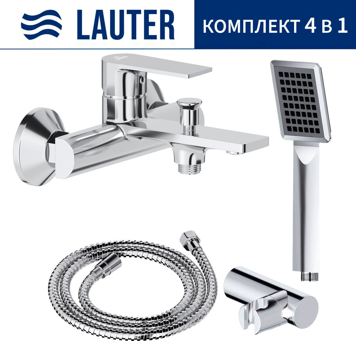 

Смеситель Lauter Reef 21CK6678C с лейкой Relexa Serene 21S00103