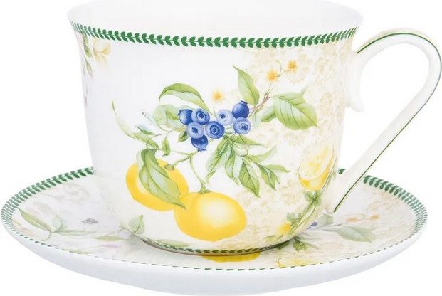 

Чашка с блюдцем Elan Gallery Лимоны New Bone China 420157