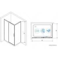 Душевой уголок RGW LE-41-1B (LE-12B + Z-060-2B) 341241169-014 160x90 (черный/прозрачное стекло)